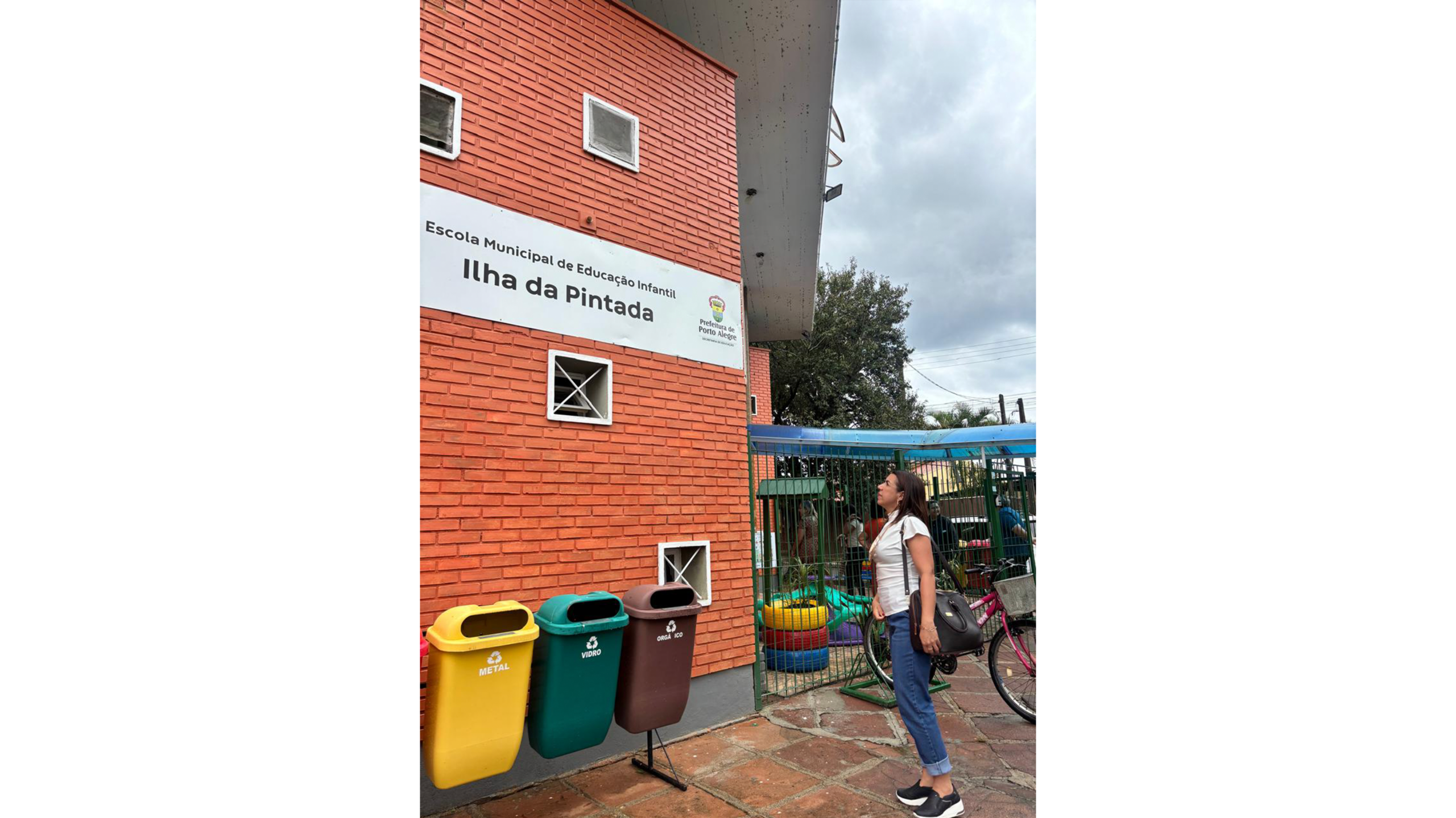 Fachada da Escola Municipal de Educação Infantil Ilha da Pintada, em Porto Alegre (RS). Foto: Jucenilton Alves dos Santos