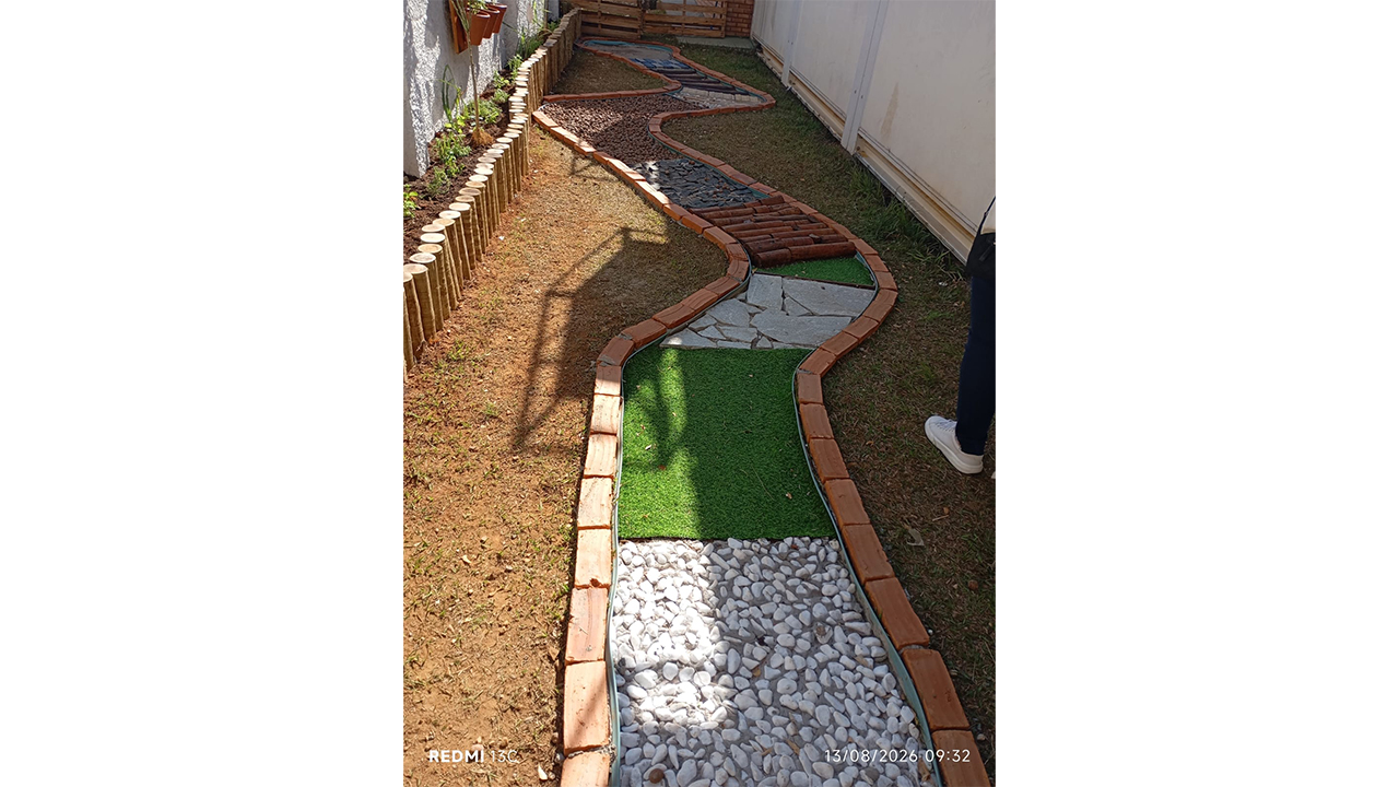 Jardim sensorial do Centro Municipal de Eduçação Infantil Consuelo Nasser, em Goiânia (GO). Foto: Lisoneide da Guia Xavier